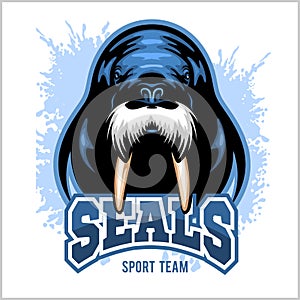 Vector Walrus logo template for sport teams, business etc.