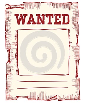 Vector wanted poster