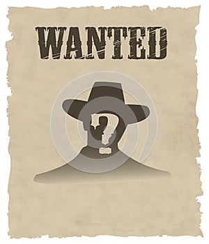 The vector wanted poster image