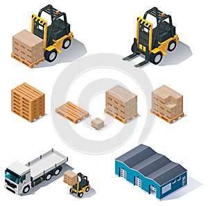 Vector warehouse equipment icon set