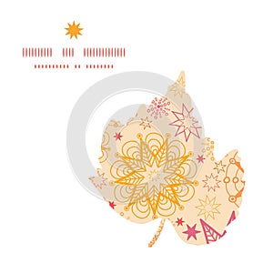 Vector warm stars leaf silhouette pattern frame