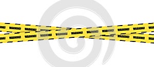 Vector Warning Ribbons, Tape Isolated on White Background,Black and Yellow