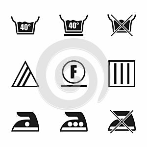 Vector Washing signs icon set