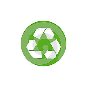 Vector waste logo sign. Arrow reuse earth recycle symbol reuse concept icon