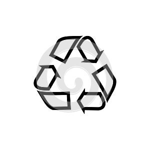 Vector waste logo sign. Arrow reuse earth recycle symbol reuse concept icon