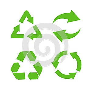 Vector waste sign logo icon. Environment eco symbol recycle illustration arrow concept