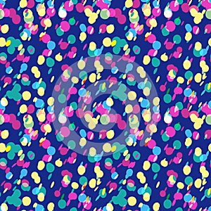 Vector water color dots seamless background pattern - Night neon theme