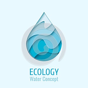 Vector water drop ecology logo design template