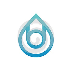 Vector water drop logo template, droplets icon design, line art style illustration, abstract water droplet symbol