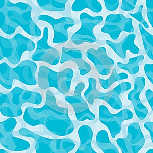 Vector water effect seamless pattern. Ocean, pool blue water texture background, wallpaper
