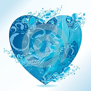 Vector water heart