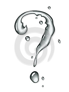Vector water question mark - water font