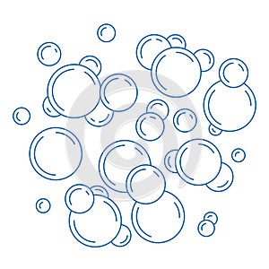 Vector Water or Soap Bubbles in Thin Line Style