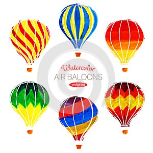 Vector Watercolor air balloons