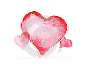 Vector watercolor artistic heart symbol illustration.