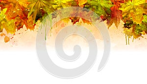 Vector watercolor autumn background