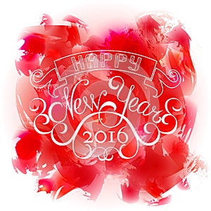Vector watercolor background with New Year