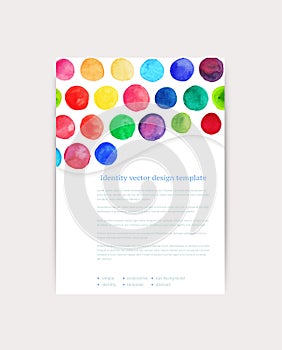 Vector watercolor circles. Corporate identity vector blank, background, illustration with plenty space for your text. Watercolor