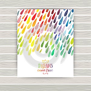 Vector watercolor colorful abstract background. Collection of pa