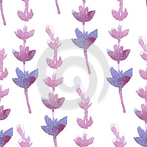Vector watercolor lavender delicate bunch