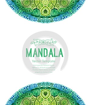 Vector watercolor mandala. Decor for your design, lace ornament. Round pattern, oriental style.