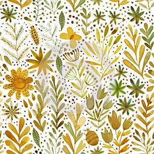 Acuarela patrón textura pintado a mano flores a plantas. ornamento. 