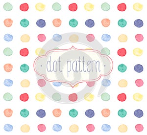 Vector Watercolor seamless dot pattern.