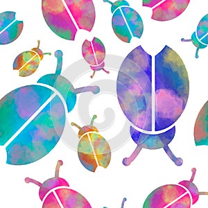 Vector watercolor seamless pattern with colorful
