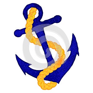 Vector Watercolor Style Nautical Anchor
