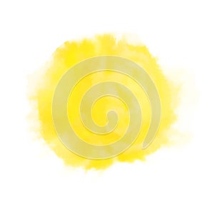 Vector watercolor sun, isolated on white background. Illustration.
