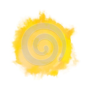 Vector watercolor sun, isolated on white background. Illustration.