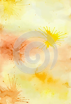 Vector watercolor yellow background