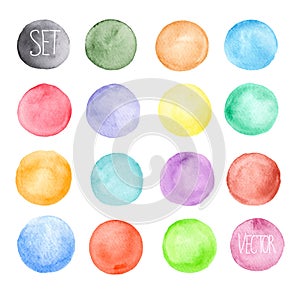 Vector watercolors pattern. Round shapes pattern.