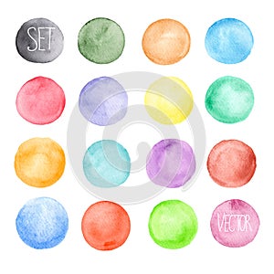 Vector watercolors pattern. Round shapes pattern. photo