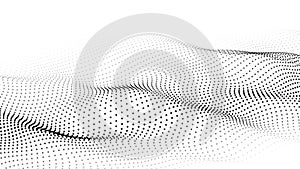 Vector wave of dark particles on white background. Technology backdrop. Pattern for presentations. Vector illustration