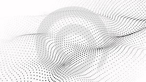 Vector wave of dark particles on white background. Technology backdrop. Pattern for presentations. Vector illustration