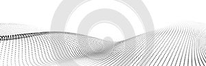 Vector wave of dark particles on white background. Technology backdrop. Pattern for presentations. Vector illustration