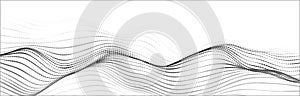 Vector wave of dark particles on white background. Technology backdrop. Pattern for presentations. Vector illustration