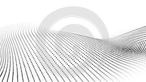 Vector wave of dark particles on white background. Technology backdrop. Pattern for presentations. Vector illustration