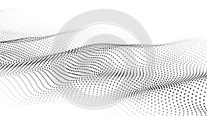 Vector wave of dark particles on white background. Technology backdrop. Pattern for presentations. Vector illustration