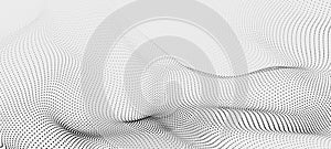 Vector wave of dark particles on white background. Technology backdrop. Pattern for presentations. Vector illustration