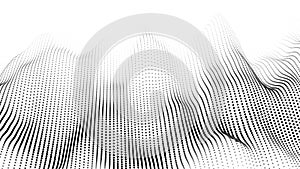 Vector wave of dark particles on white background. Technology backdrop. Pattern for presentations. Vector illustration