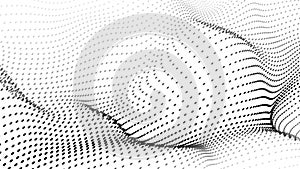 Vector wave of dark particles on white background. Technology backdrop. Pattern for presentations. Vector illustration