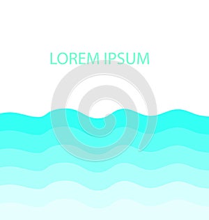 Vector Waves Background Aqua Menthe Waves background with Lorem Ipsum. photo