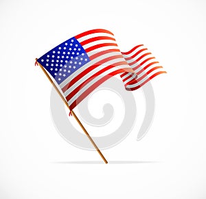 Vector waving American Flag (Flag of USA)