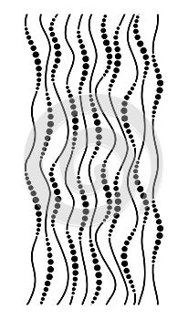 Vector wavy line with circle seamless pattern.