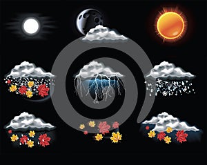 Vector weather forecast icons. Part 2