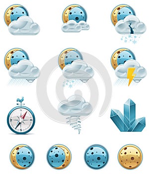 Vector weather forecast icons. Part 2