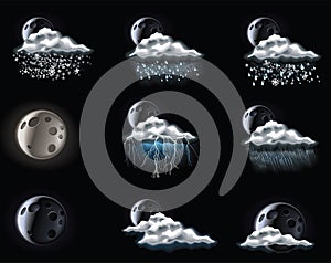 Vector weather forecast icons. Part 3