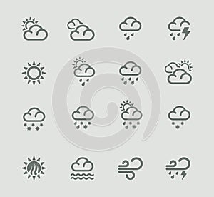 Vector weather forecast pictogram set. Part 1